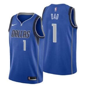 Men Dallas Mavericks 2018 Father Day Blue Number 1 Dad Swingman Jersey