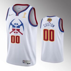 Men Denver Nuggets Active Player Custom White 2023 Finals Earned Edition Stitched Jersey