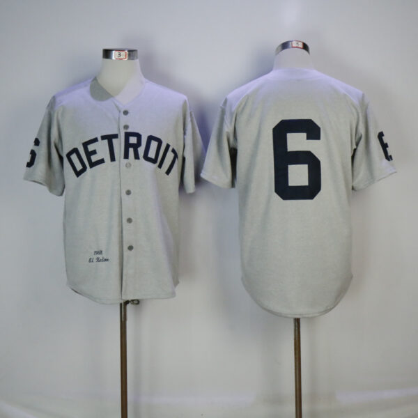 Men Detriot Detroit Tigers #6 Al Kaline Gray 1968 Mitchell & Ness Stitched MLB Jersey