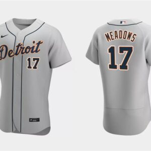 Men Detroit Tigers #17 Austin Meadows Gray Flex Base Stitched Jersey