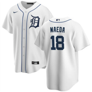 Men Detroit Tigers #18 Kenta Maeda White Cool Base Stitched Jersey