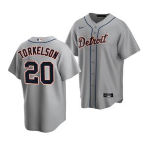 Men Detroit Tigers #20 Spencer Torkelson Grey Cool Base Stitched Jersey