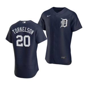 Men Detroit Tigers #20 Spencer Torkelson Navy Flex Base Stitched Jersey