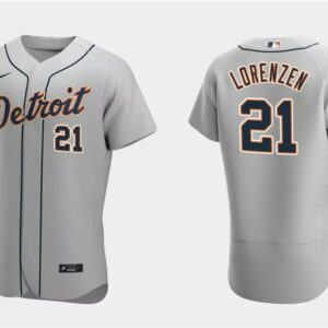 Men Detroit Tigers #21 Michael Lorenzen Gray Flex Base Stitched Jersey