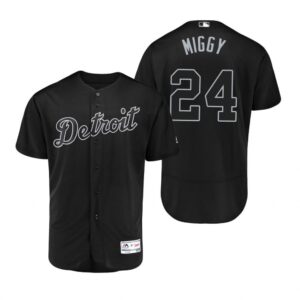 Men Detroit Tigers #24 Miguel Cabrera Black Flex Base Stitched MLB Jersey