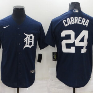 Men Detroit Tigers #24 Miguel Cabrera Navy Cool Base Stitched Jersey