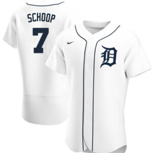 Men Detroit Tigers #7 Jonathan Schoop White Flex Base Stitched Jersey