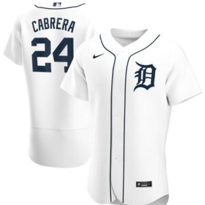 Men Detroit Tigers White #24 Miguel Cabrera Flex Base Stitched MLB Jersey