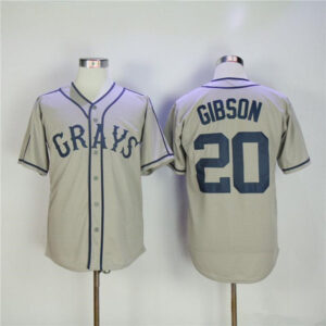 Men Homestead GTampa Bay Rays #20 Josh Gibson Gray Stitched Baseball Jersey