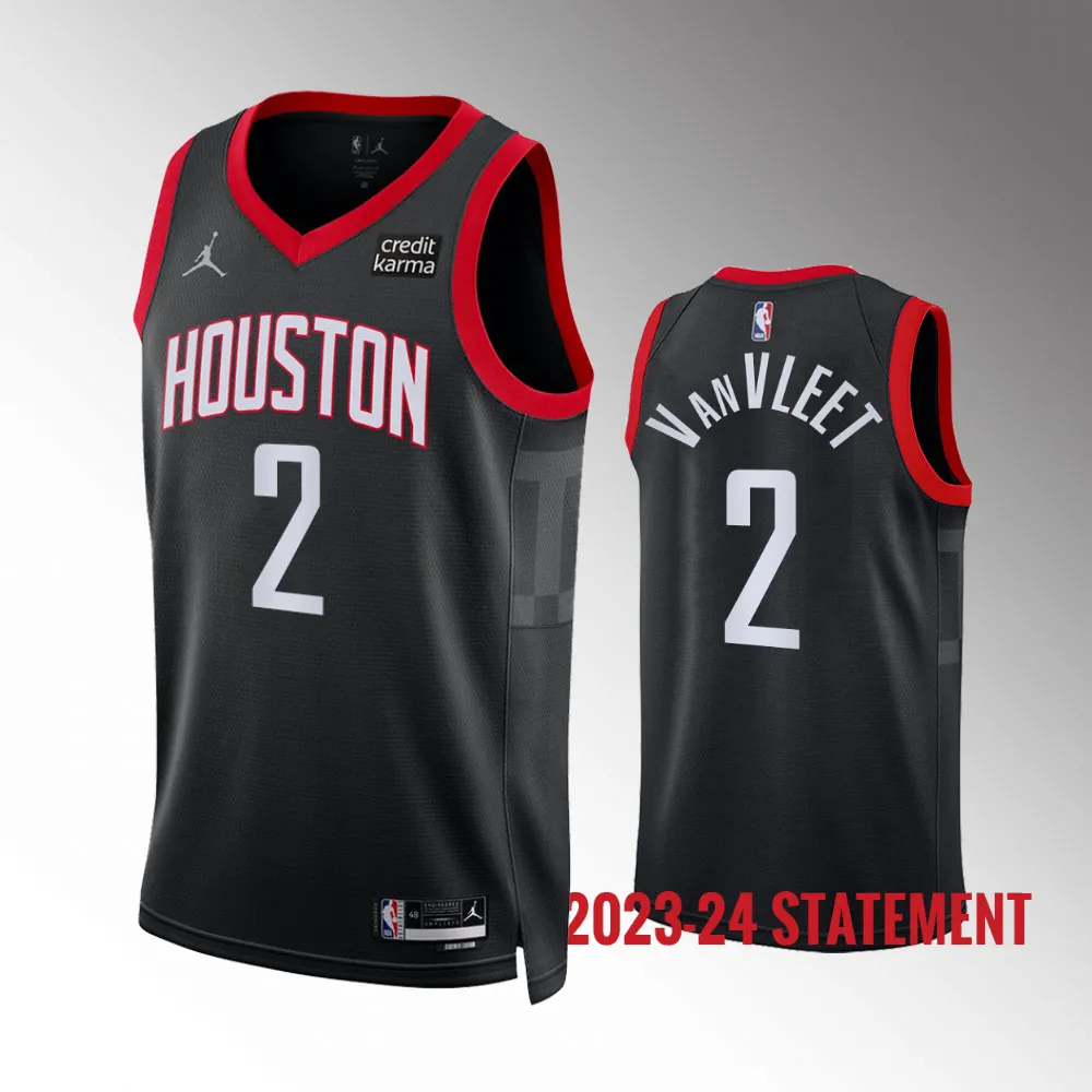 Men Houston Rockets #2 Statement Edition Black 2023-24 Fred Vanvleet Jersey Swingman