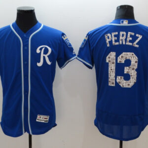 Men Kansas City Royals #13 Salvador Perez Royal 2018 Spring Training Flexbase Stitched MLB Jersey