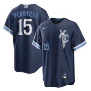 Men Kansas City Royals #15 Whit Merrifield 2022 Navy City Connect Cool Base Stitched Jersey