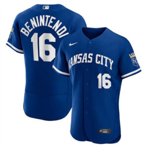 Men Kansas City Royals #16 Andrew Benintendi Blue Flex Base Stitched Jersey