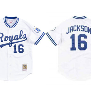 Men Kansas City Royals #16 Bo Jackson 1989 White Stitched Jersey