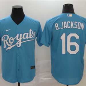 Men Kansas City Royals #16 Bo Jackson Little Blue Cool Base Stitched MLB Jersey