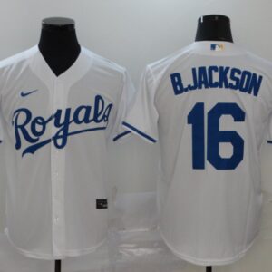 Men Kansas City Royals #16 Bo Jackson White Cool Base Stitched MLB Jersey