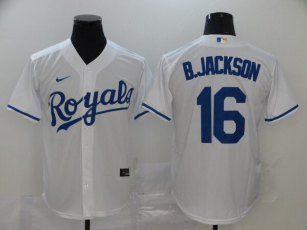 Men Kansas City Royals #16 Bo Jackson White Cool Base Stitched MLB Jersey