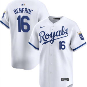 Men Kansas City Royals #16 Hunter Renfroe White 2024 Home Limited Cool Base Stitched Baseball Jersey