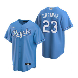 Men Kansas City Royals #23 Zack Greinke Light Blue Cool Base Stitched Jersey