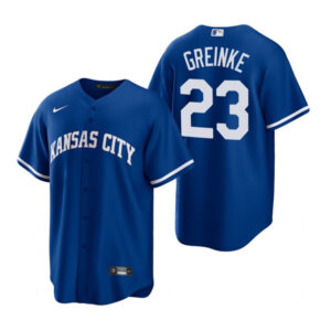 Men Kansas City Royals #23 Zack Greinke Royal Cool Base Stitched Jersey