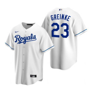 Men Kansas City Royals #23 Zack Greinke White Cool Base Stitched Jersey