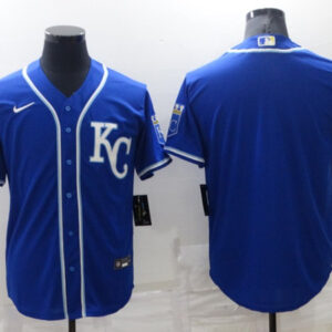 Men Kansas City Royals Blank Blue Cool Base Stitched Jersey