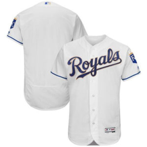 Men Kansas City Royals Blank White/Gold Flex Base Stitched Jersey