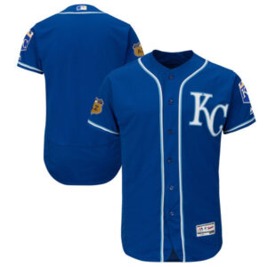 Men Kansas City Royals Majestic Royal 2017 Spring Training Flex Base Team Stitched MLB Jersey