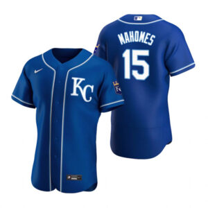 Men Kansas City Royals Royal #15 Patrick Mahomes Flex Base Stitched MLB Jersey