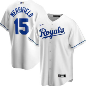 Men Kansas City Royals White #15 Whit Merrifield Cool Base Stitched MLB Jersey