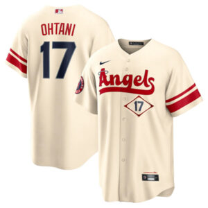 Men Los Angeles Angels #17 Shohei Ohtani 2022 Cream City Connect Cool Base Stitched Jersey