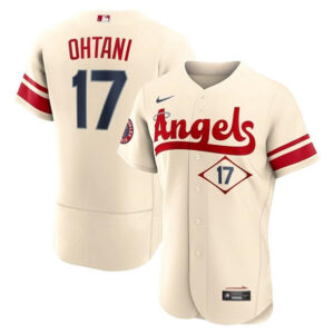 Men Los Angeles Angels #17 Shohei Ohtani 2022 Cream City Connect Flex Base Stitched Jersey