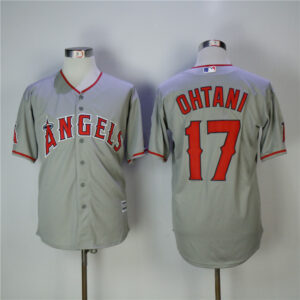 Men Los Angeles Angels #17 Shohei Ohtani Gray Cool Base Stitched MLB Jersey