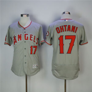 Men Los Angeles Angels #17 Shohei Ohtani Gray Flexbase Stitched MLB Jersey