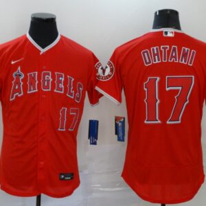 Men Los Angeles Angels #17 Shohei Ohtani Red Flex Base Stitched MLB Jersey