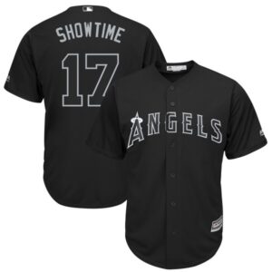 Men Los Angeles Angels #17 Shohei Ohtani "Showtime" Majestic Black 2019 Players' Weekend Player Stitched MLB Jersey