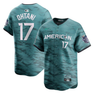 Men Los Angeles Angels #17 Shohei Ohtani Teal 2023 All-Star Cool Base Stitched Baseball Jersey