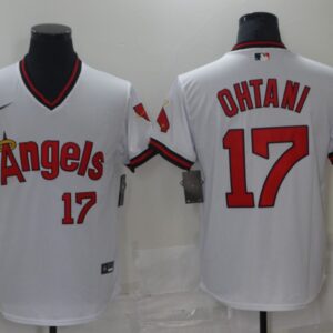 Men Los Angeles Angels #17 Shohei Ohtani White Cool Base Stitched Baseball Jersey