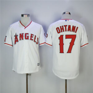 Men Los Angeles Angels #17 Shohei Ohtani White Cool Base Stitched MLB Jersey