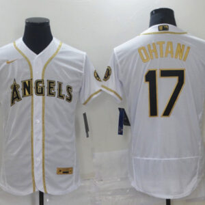 Men Los Angeles Angels #17 Shohei Ohtani White Flex Base Stitched MLB Jersey