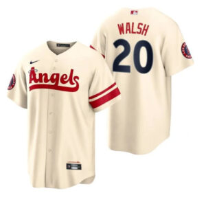 Men Los Angeles Angels #20 Jared Walsh 2022 Cream City Connect Cool Base Stitched Jersey