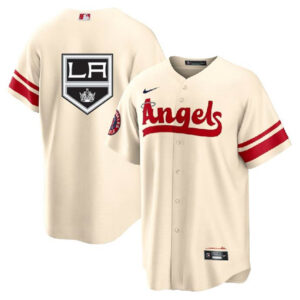 Men Los Angeles Angels & Kings Cream Cool Base Stitched Jersey