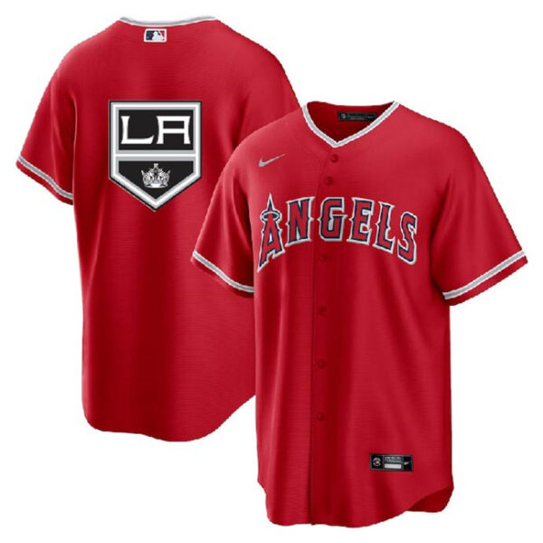 Men Los Angeles Angels & Kings Red Cool Base Stitched Jersey