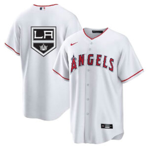 Men Los Angeles Angels & Kings White Cool Base Stitched Jersey