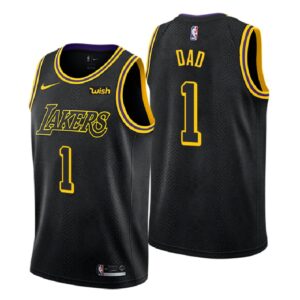 Men Los Angeles Lakers 2018 Father Day Black Number 1 Dad Swingman Jersey