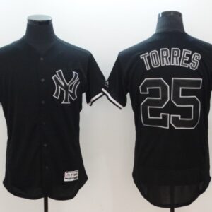 Men MLB New York Yankees #25 Gleyber Torres Black Flexbase Jersey