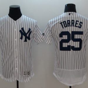 Men MLB New York Yankees #25 Gleyber Torres White Flexbase Player Stitched Jersey