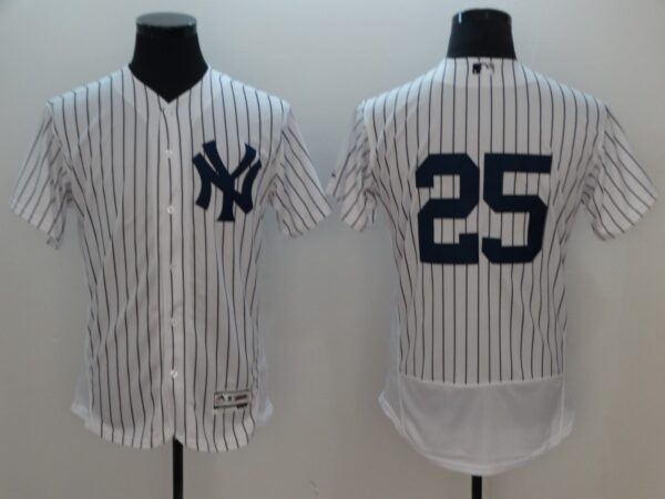 Men MLB New York Yankees #25 Gleyber Torres White Flexbase Stitched Jersey