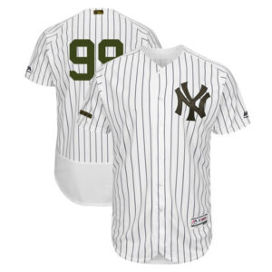 Men MLB New York Yankees #99 Aaron Judge White Majestic 2018 Memorial Day Collection Flex Base Stitched Jersey