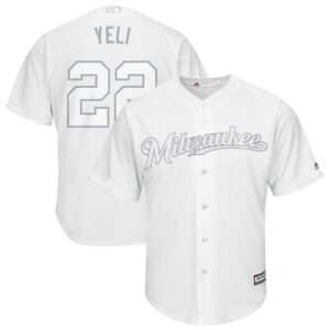 Men Milwaukee Brewers #22 Christian Yelich Majestic White 2019 Players' Weekend Pick-A-Player Stitched MLB Jersey